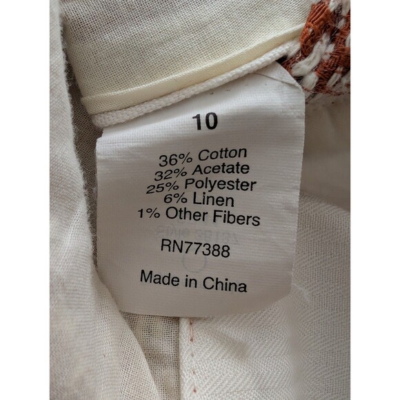 J Crew in Rust & Cream Textured Jacquard Pencil Skirt Size 10 EUC w/ Pockets - Picture 8 of 8